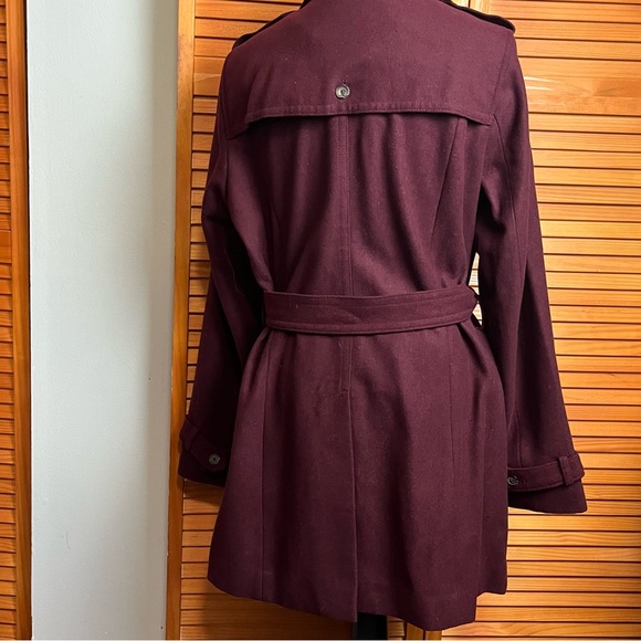 Banana Republic Double-Breasted Burgundy Pea Coat - Picture 7 of 10